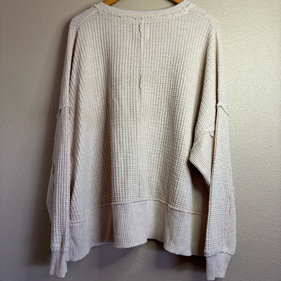 NWT AE Big Hug Crew Neck Waffle Oversize Sweatshirt size M - Picture 6 of 8